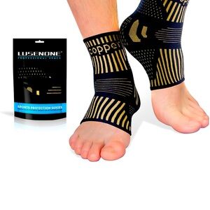 Lusenone Copper Ankle Brace Support for Men & Women (Pair)